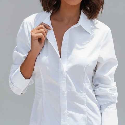 Camisa Branca Elegante com Botões na Frente